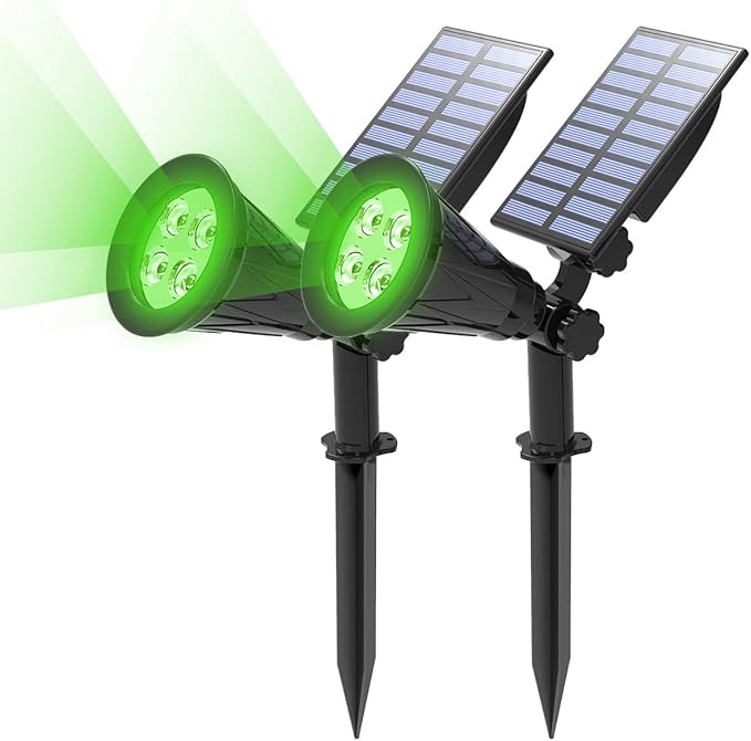 T-SUN 2-Pack Green Laser Spotlights – Waterproof Outdoor Landscape Lighting with Adjustable Brightness