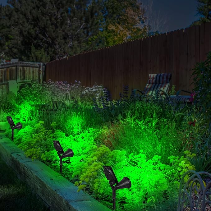 T-SUN 2-Pack Green Laser Spotlights – Waterproof Outdoor Landscape Lighting with Adjustable Brightness