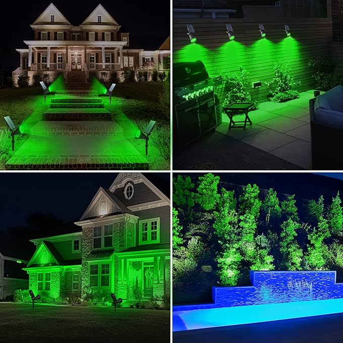 T-SUN 2-Pack Green Laser Spotlights – Waterproof Outdoor Landscape Lighting with Adjustable Brightness