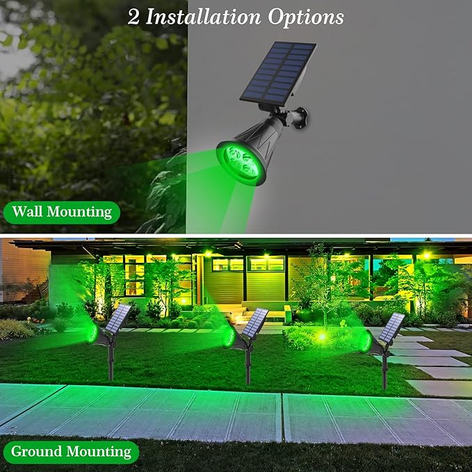 T-SUN 2-Pack Green Laser Spotlights – Waterproof Outdoor Landscape Lighting with Adjustable Brightness