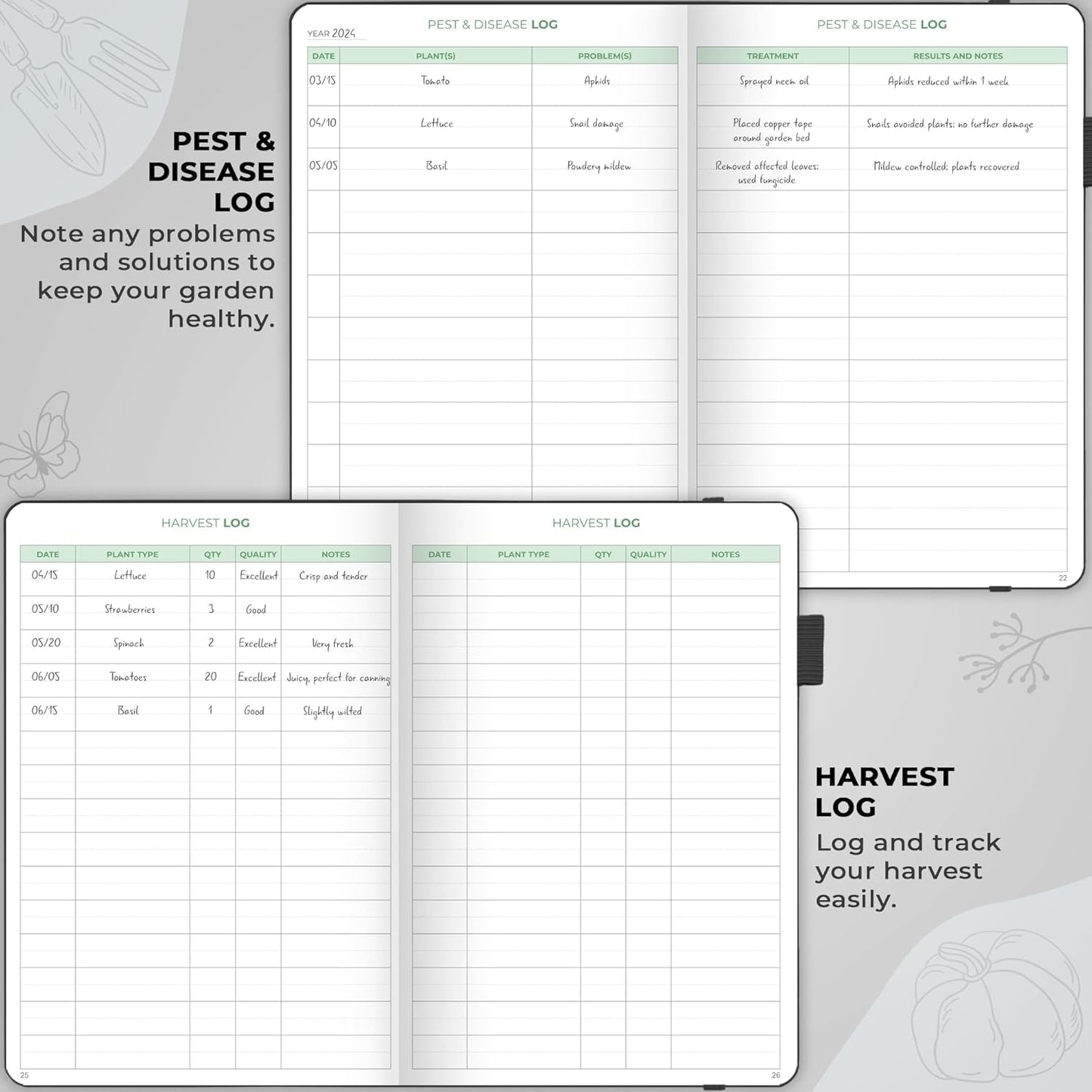 Clever Fox Gardeners Journal – Black, Gardening Planner & Logbook for Gardeners