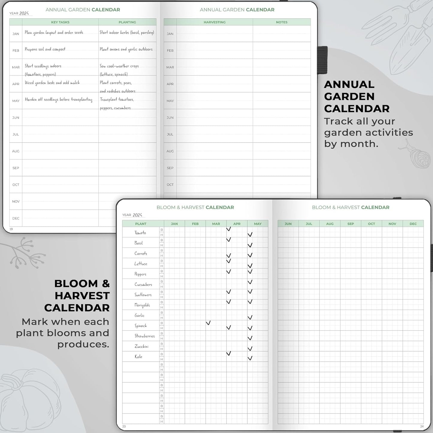 Clever Fox Gardeners Journal – Black, Gardening Planner & Logbook for Gardeners
