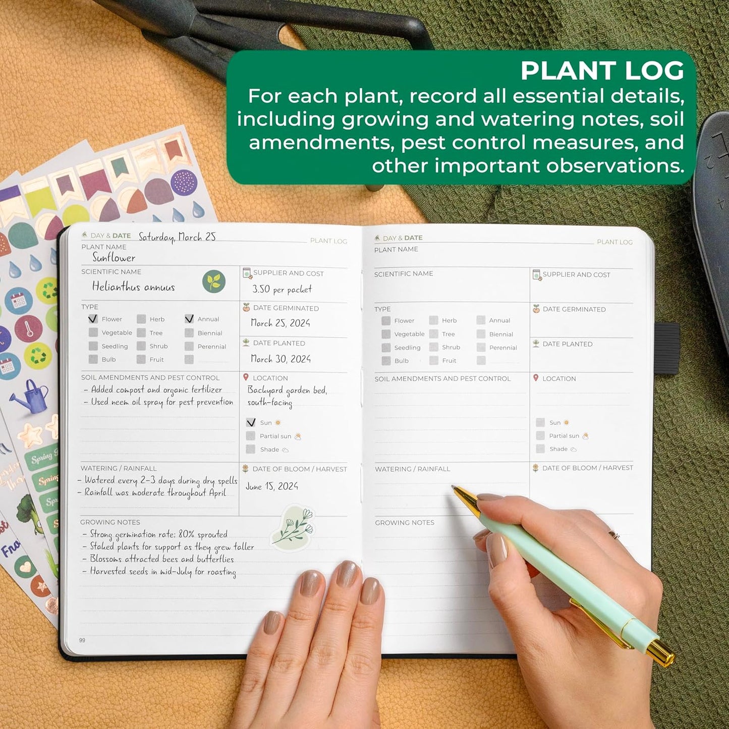 Clever Fox Gardeners Journal – Black, Gardening Planner & Logbook for Gardeners