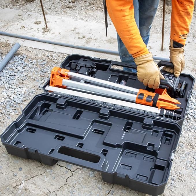 Klein Tools 93RLS Self-Leveling Green Rotary Laser Level Kit – 1,150 ft Range, Rechargeable Battery, Hard Case & Tripod