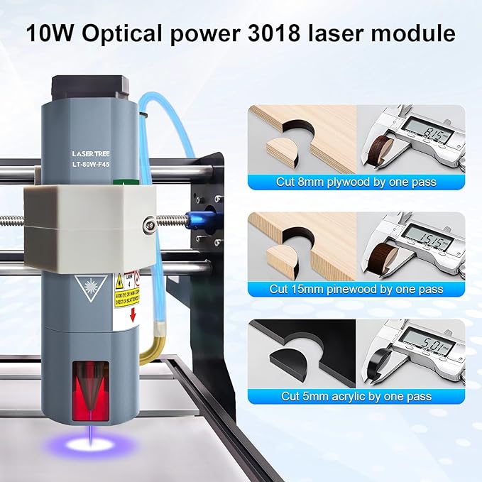 LASER TREE 10W Engraving Laser Module – Ultra-Fine Compressed Spot for CNC and DIY Engravers