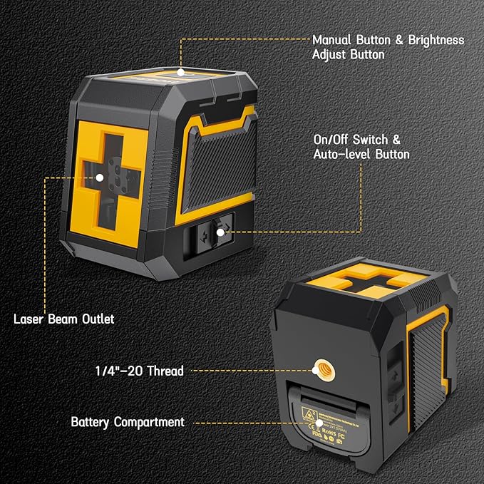 ASOBRIS Laser Level Self-Leveling 360° Horizontal & Vertical with Tripod for Construction & Renovation