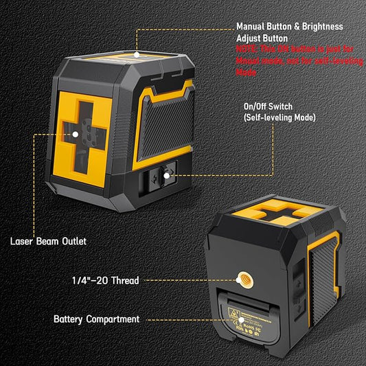 ASOBRIS Laser Level Self-Leveling 360° Horizontal & Vertical with Tripod for Construction & Renovation