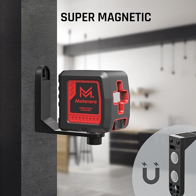 Motovera Laser Level with Brightness Adjustment and Waterproof Design