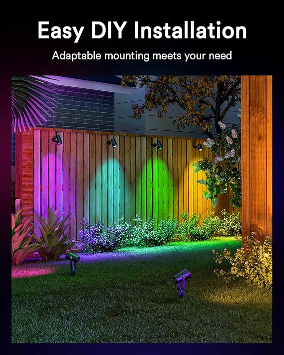 Lumary Outdoor Landscape Spotlights – Compatible with Alexa & Google Assistant, Waterproof LED Garden Lights (2-Pack)