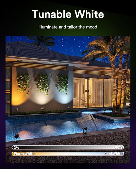 Lumary Outdoor Landscape Spotlights – Compatible with Alexa & Google Assistant, Waterproof LED Garden Lights (2-Pack)