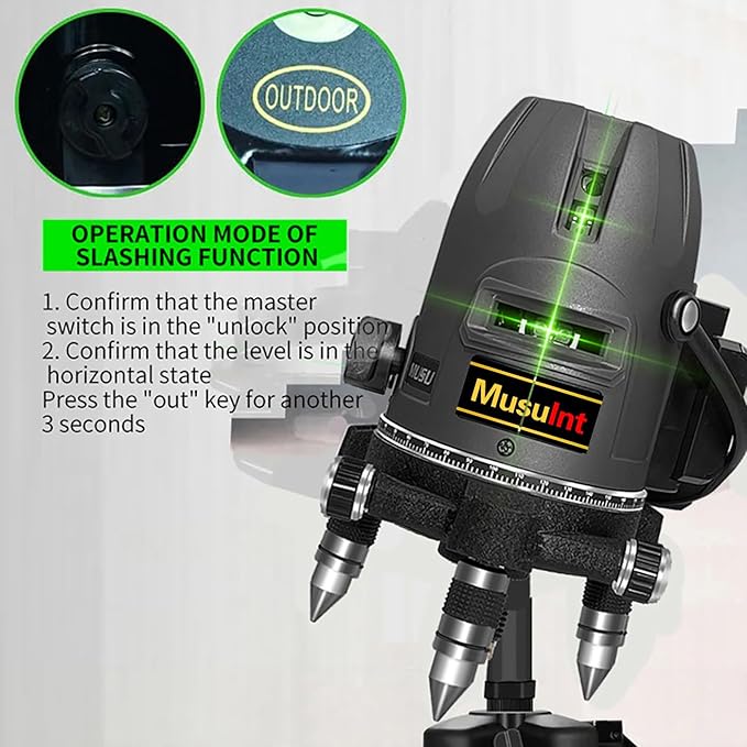Outdoor Picture Hanging Leveling Tool with Rotating Laser