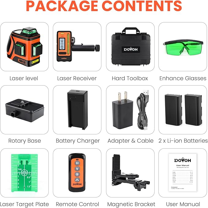 DOVOH Outdoor Laser Level Receiver – Laser Receiver for Accurate Leveling and Alignment
