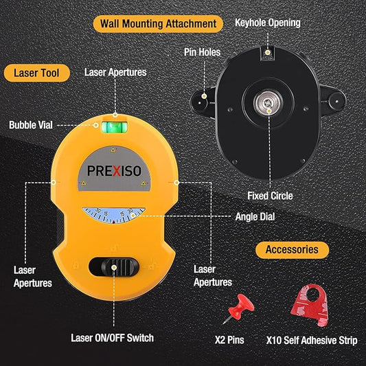 PREXISO Laser Level – Horizontal and Vertical Line Level for Accurate Construction and Alignment