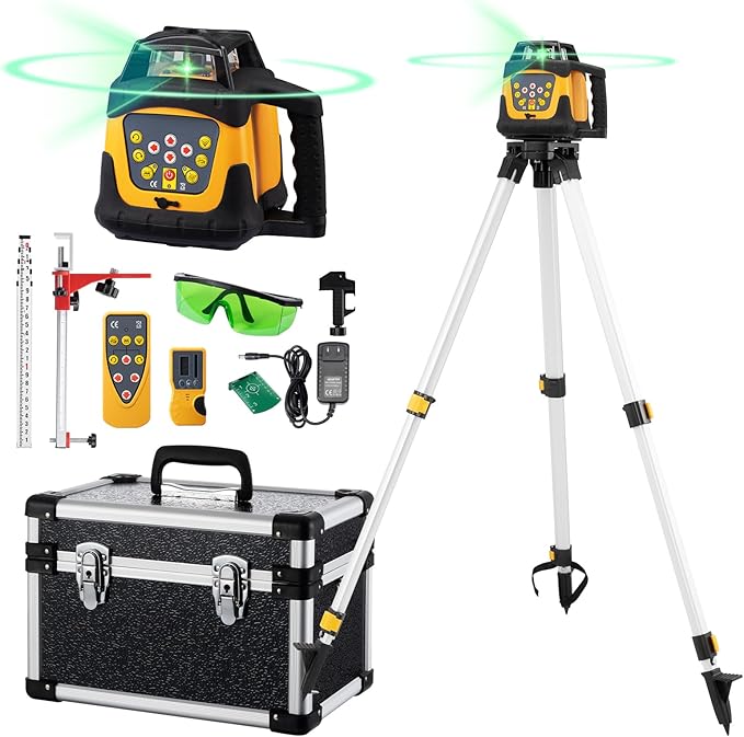 16-Line 4D 360° Green Self-Leveling Laser Level – Rechargeable, Waterproof, with Remote Control