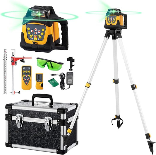 16-Line 4D 360° Green Self-Leveling Laser Level – Rechargeable, Waterproof, with Remote Control