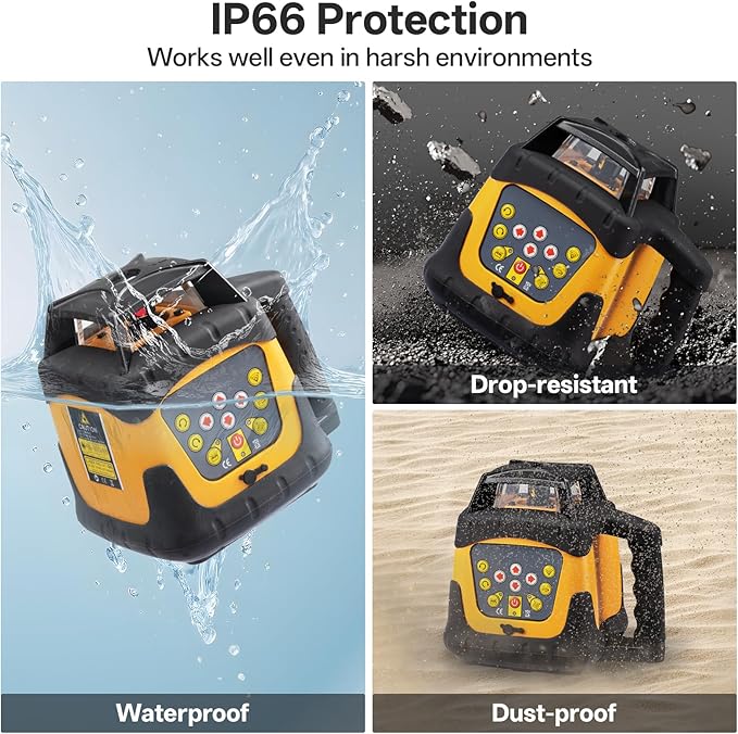 16-Line 4D 360° Green Self-Leveling Laser Level – Rechargeable, Waterproof, with Remote Control