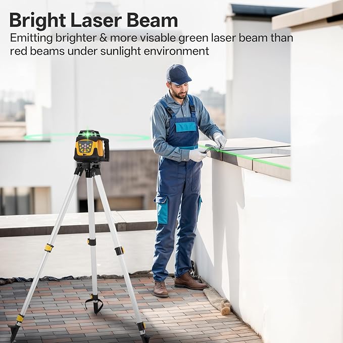 16-Line 4D 360° Green Self-Leveling Laser Level – Rechargeable, Waterproof, with Remote Control