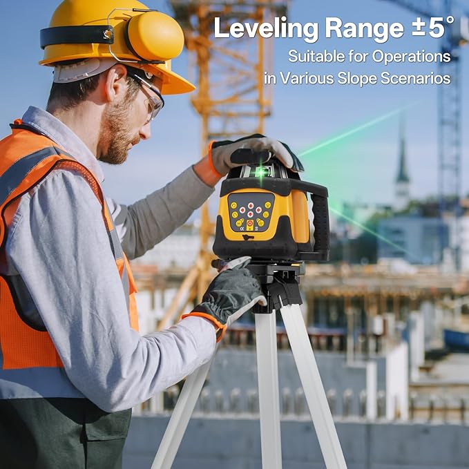 16-Line 4D 360° Green Self-Leveling Laser Level – Rechargeable, Waterproof, with Remote Control