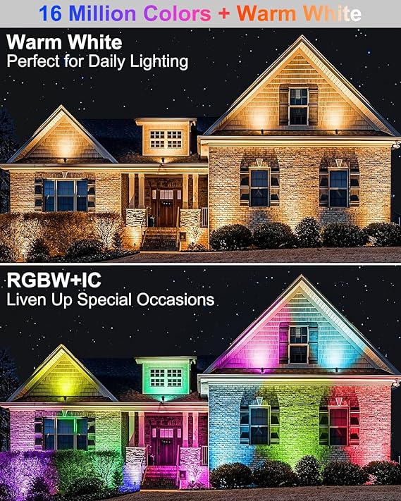 Ligency Waterproof Landscape Spotlights – Smart Outdoor LED Garden Lights Compatible with Alexa & Google Assistant (2-Pack)